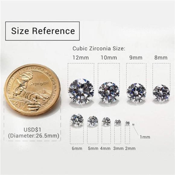 1PCS Per Colors Total 15pcs 6mm Round Mixed Colors Cubic Zirconia Stone Loose - Picture 5 of 7